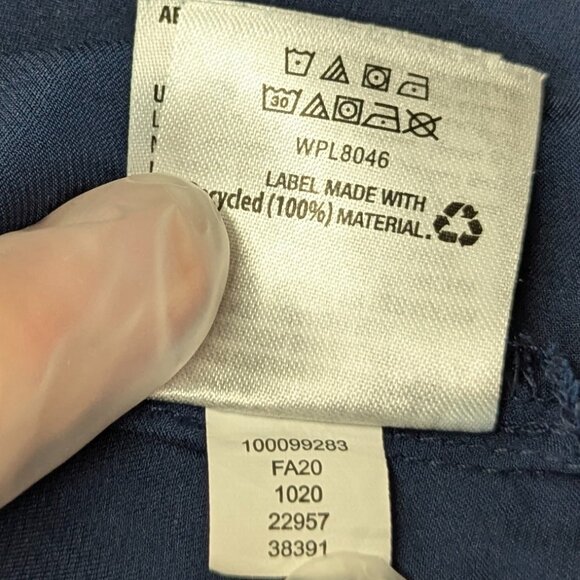 INC International Concepts Size XS Navy Satin Blue Button Down - Picture 12 of 12